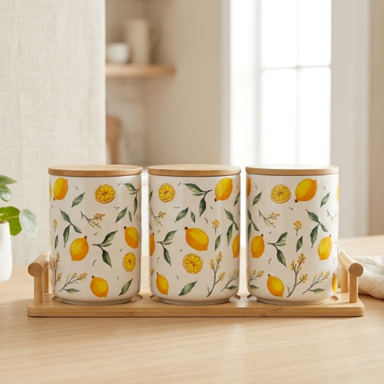 Porcelain Jar Set - 3 Pcs